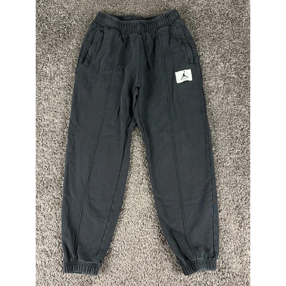 Jordan Flight Fleece Sweatpants Mens Small Washed Black Joggers CV3174-010